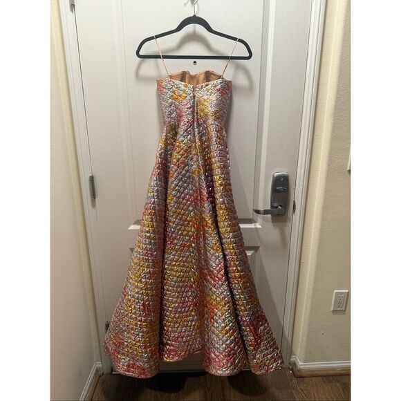 HELSI Celine Strapless Metallic Shimmer Applique Gown Wedding Size XS Preloved - Picture 5 of 8